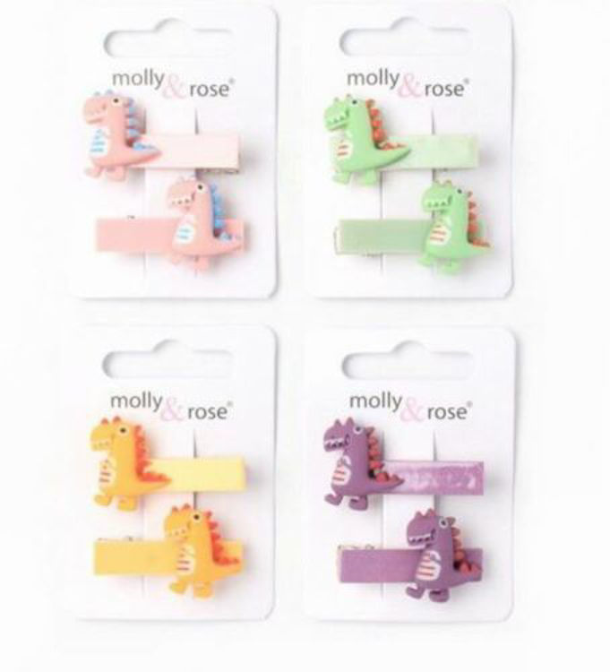 Picture of 1931-2 Pack 3.5cm Dinosaur Sleepies Hair Grip Clips